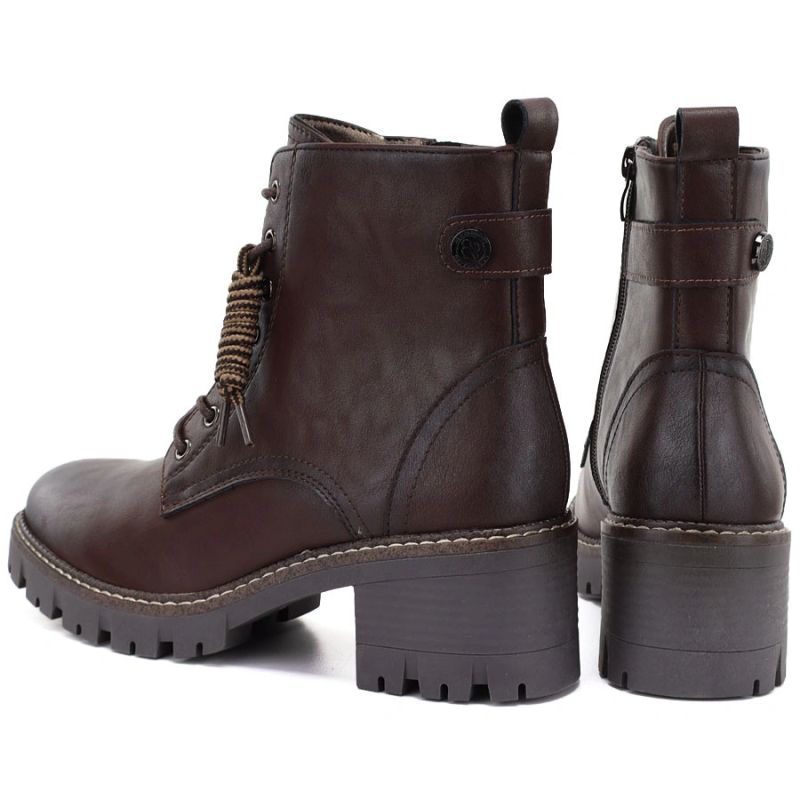 Brown Women’s Leather Block-Heel Ankle Boots M.Daszyński OL77-3