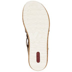 Women's beige leopard print platform sandals Rieker 62741-90 Footwear Your Sports Performance