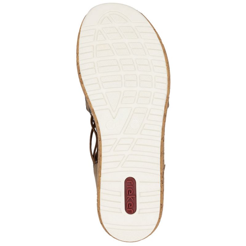 Women's beige leopard print platform sandals Rieker 62741-90 Footwear Your Sports Performance