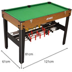 3-in-1 WOODEN TABLE FOR FOOTBALL, BILLIARDS, AIR HOOKUP 121x61x81CM Accessories Your Sports Performance