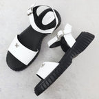 Women's leather sandals with a thick sole and a butterfly, white Filippo DS6811 Footwear Your Sports Performance