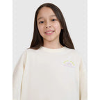 Oversized crop top t-shirt with print for girls 4F 4FJWSS25TTSHF1868-11S *Kategoria tymczasowa Your Sports Performance