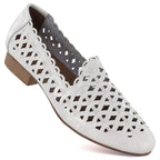 Women's leather openwork shoes, white Jezzi OL50-1 To be categorized Your Sports Performance