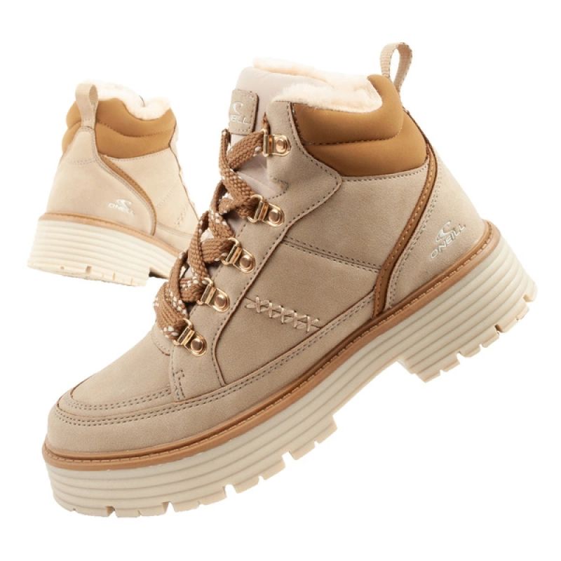 O'neill winter boots women's hiking boots ankle boots insulated fashionable beige brown ONeill