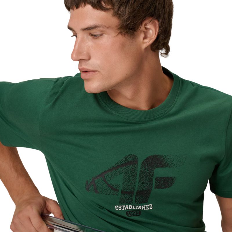 Men's 4F M3558 T-shirt, green 4FWAW26TTSHM3558 41S