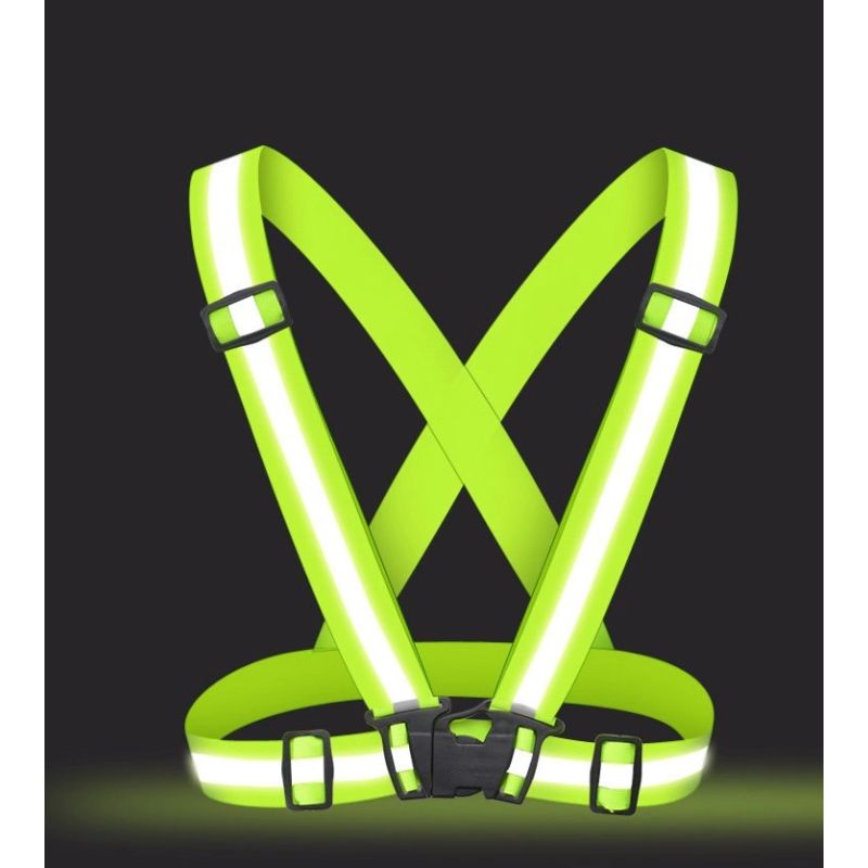 Adjustable reflective harness for running bike - black