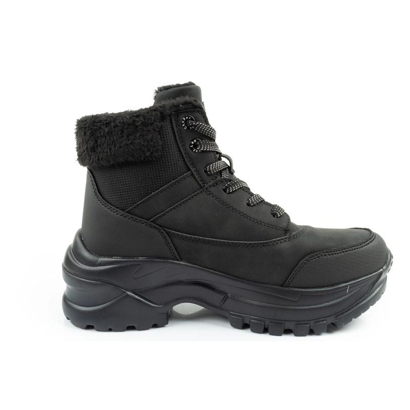 Lee Cooper women's winter hiking sports shoes, insulated, black, lace-up Lee Cooper