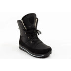 Progress Women’s Winter Boots, Black Insulated Snow Boots with Sheepskin Lining