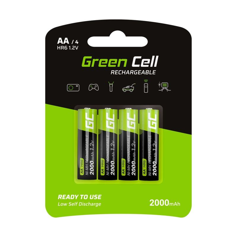 GREEN CELL BATTERIES STICKS 4X AA R6 2000MAH Baterie, akumulatorki i ładowarki/Akumulatorki Your Sports Performance