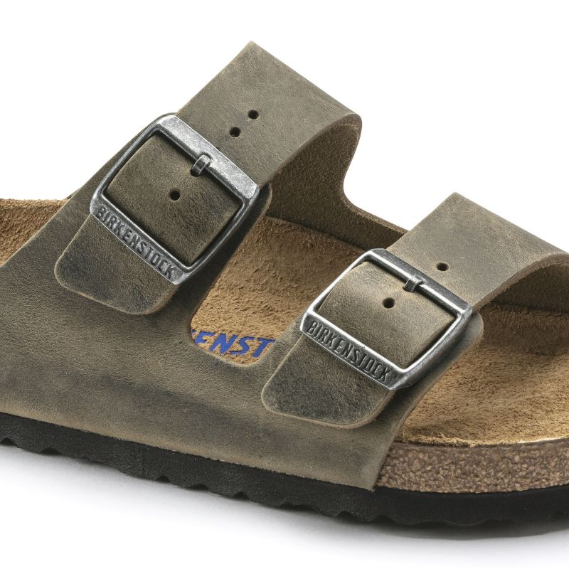 Birkenstock Arizona Soft Footbed Oiled Leather Narrow Faded Khaki Women's/Men's Flip-Flops for narrow feet oiled leather (1019377) Footwear/Lifestyle/Birkenstock/Klapki/chodaki Birkenstock