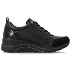 Women's wedge sneakers black Remonte Rieker D0T22-03
