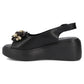 Women's leather wedge sandals, black, Filippo DS7577