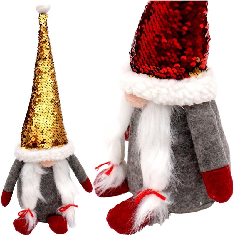 DECORATIVE gnome with magic sequins 35cm gray Home and Garden/Equipment Your Sports Performance