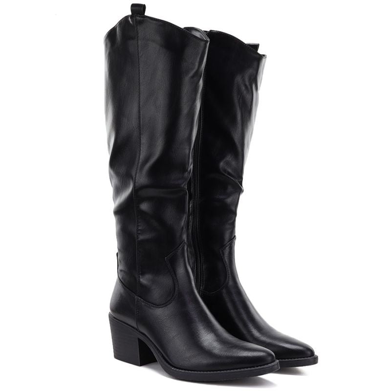 Black cowboy boots with a block heel M.Daszyński SA261-6