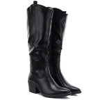 Black cowboy boots with a block heel M.Daszyński SA261-6