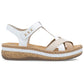 Rieker V0919-80 women's white wedge sandals Rieker