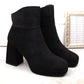 Suede ankle boots with a high heel and a platform, insulated M.Daszyński W SAN24A, black Footwear/Lifestyle/M.Daszyński Your Sports Performance