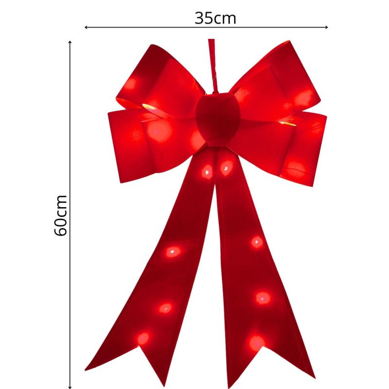 DECORATIVE BOW 60CM RED 25 LED Home and Garden/Equipment Your Sports Performance