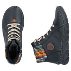 Rieker 55040-00 comfortable black women's ankle boots