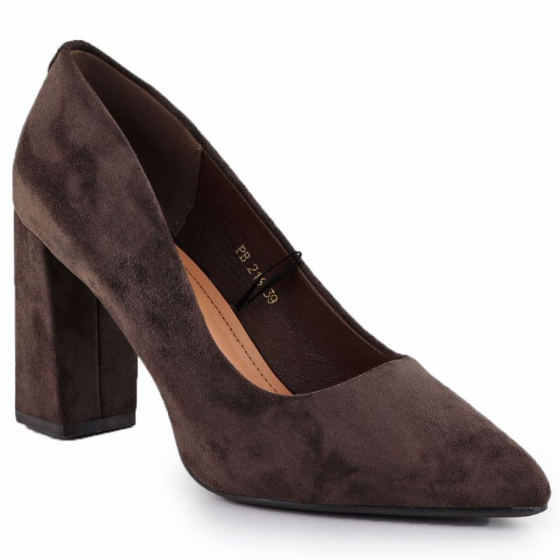Chocolate suede pointed toe pumps Sergio Leone PB216 Footwear Your Sports Performance