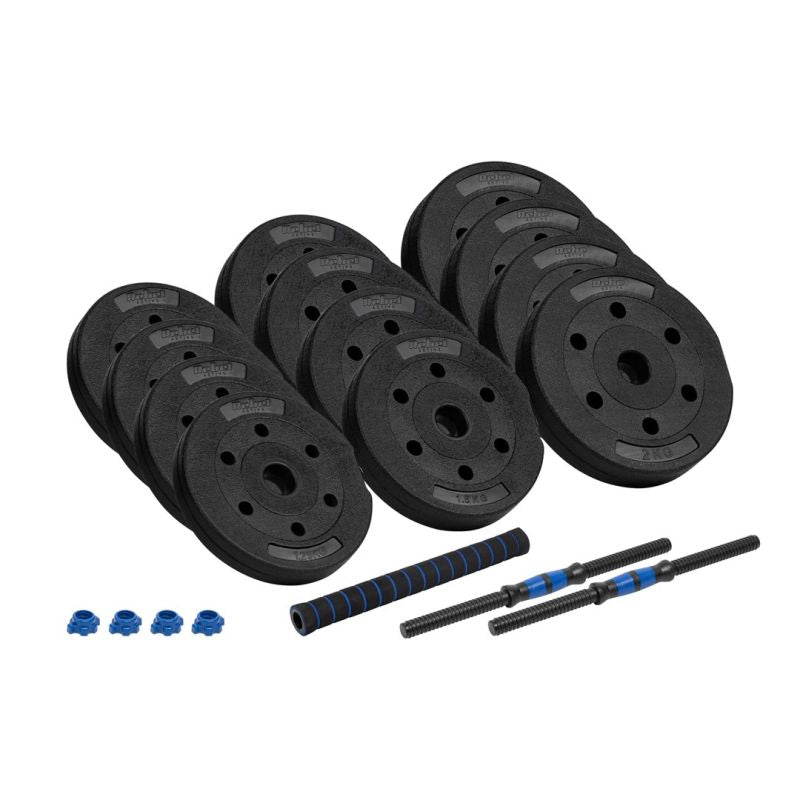 Bituminous adjustable dumbbells with connector 2x10kg REBEL ACTIVE In preparation Your Sports Performance
