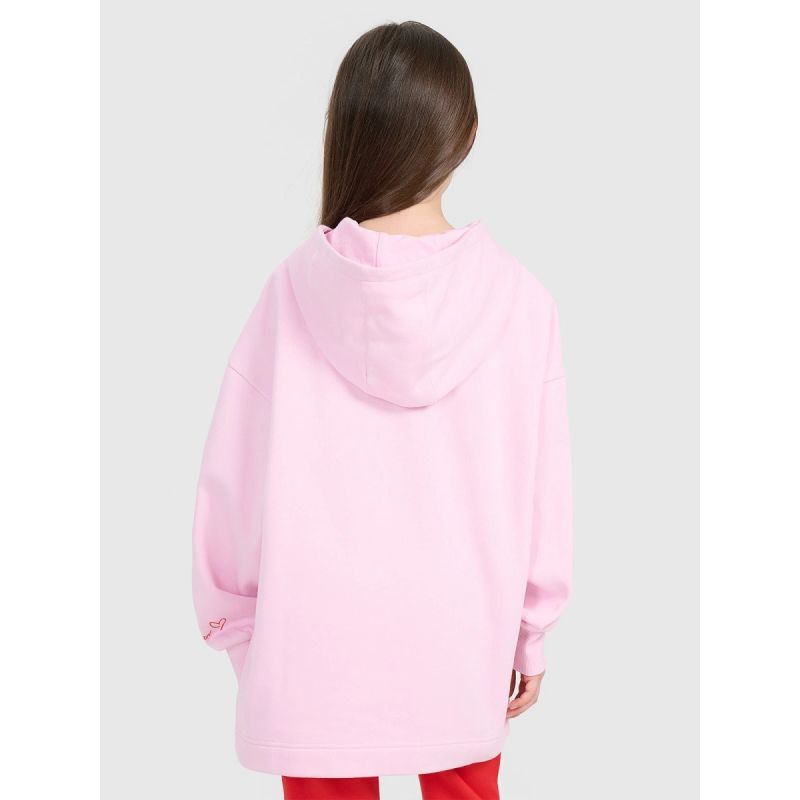 Oversized sweatshirt with hood, unzipped, for girls, 4F 4FJRAW25TSWSF2429-56S 4f