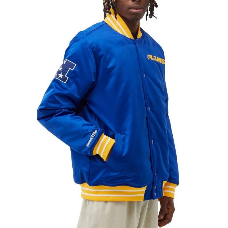 Mitchell &amp; Ness NFL Heavyweight Satin Jacket Los Angeles Rams M OJBF3413-LARYYPPPROYA Clothing/Lifestyle/Mitchell & Ness Your Sports Performance