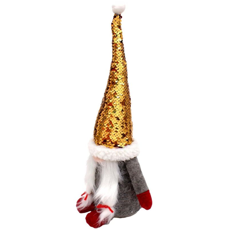 DECORATIVE gnome with magic sequins 35cm gray Home and Garden/Equipment Your Sports Performance