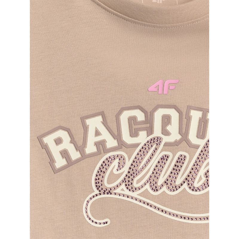 Oversized T-shirt with print for girls 4F 4FJRAW26TTSHF4242-83S