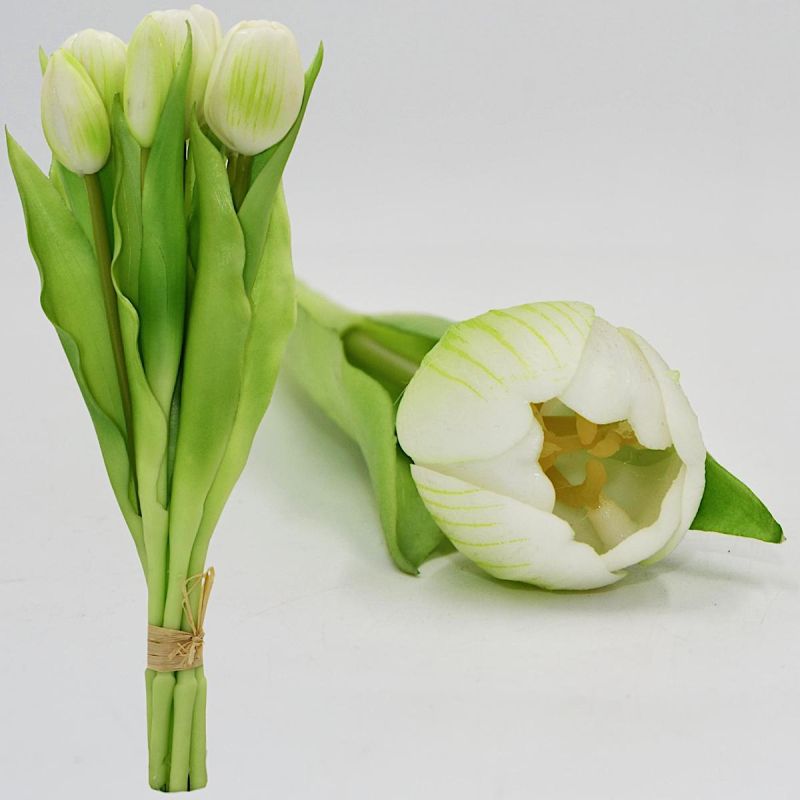 BOUQUET OF 7 WHITE TULIPS 31 CM LIFE-LIKE SPRING DECORATION Home and Garden/Equipment Your Sports Performance
