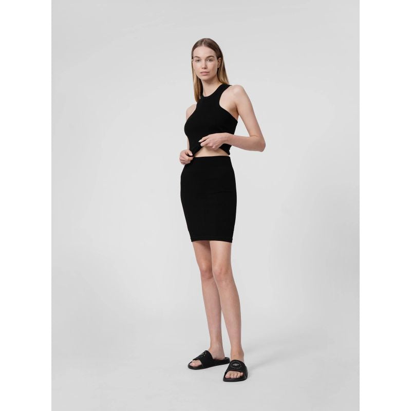 Women's ribbed knit crop top 4F *Kategoria tymczasowa Your Sports Performance