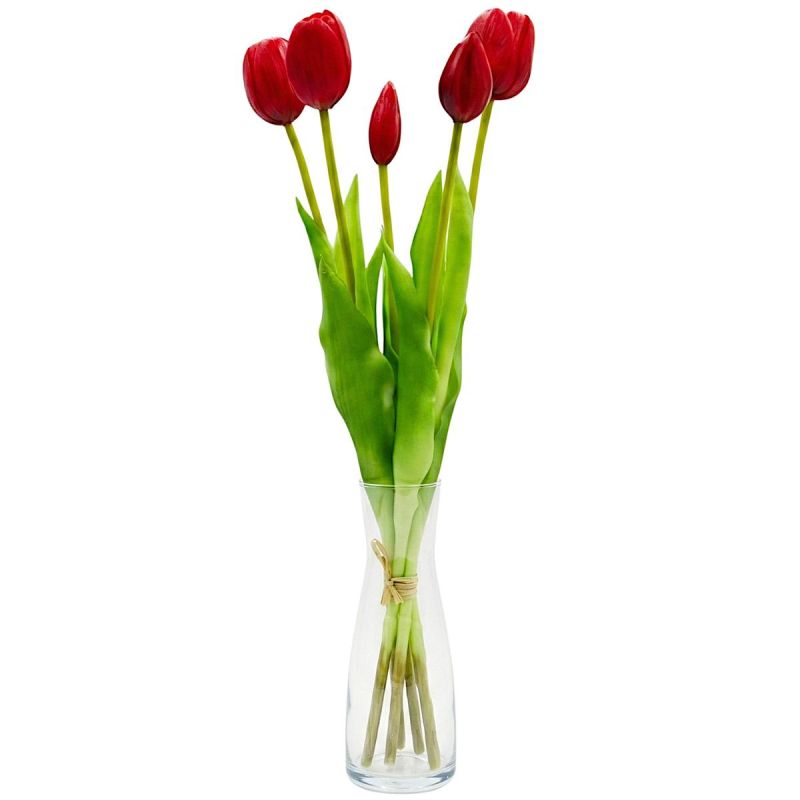 BOUQUET OF 5 RED TULIPS 39 CM LIKE LIFE SPRING DECORATION Home and Garden/Equipment Your Sports Performance