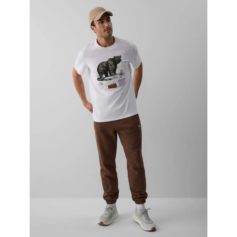 Men's regular printed T-shirt 4F 4FKAW26TTSHM4473-11S