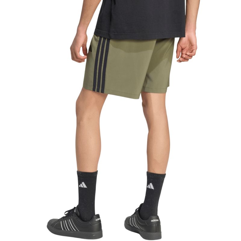 Men's adidas Essentials 3-Stripes Chelsea Lite Woven Shorts Olive KY4154
