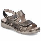 Women's leather sandals with Velcro, metallic brown, Rieker 60462-90 Footwear Your Sports Performance