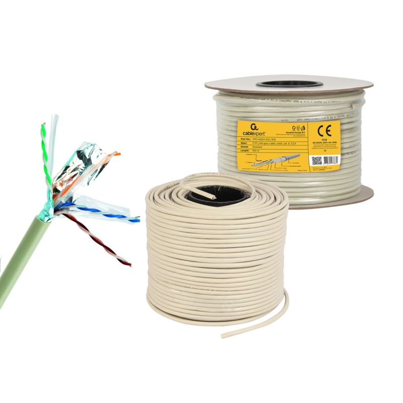 GEMBIRD FPC-6004-SOL/100 (F/FTP; 100m; cat. 6; gray) Kable, gniazda i wtyki/Kable sieciowe Your Sports Performance