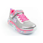Skechers S Lights LED Children's Velcro Shoes for Girls Gray Skechers