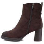 Women’s Chocolate Brown Heeled Platform Ankle Boots Potocki SZ12844