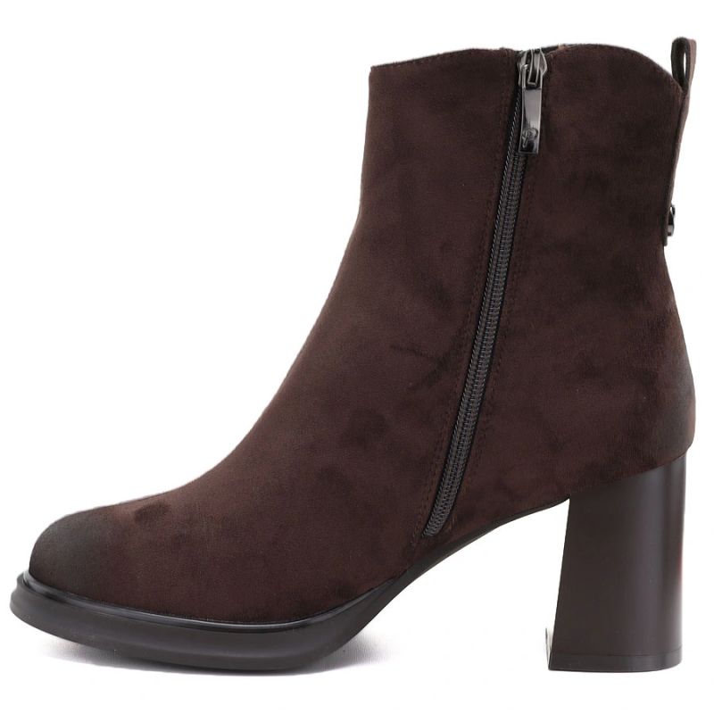 Women’s Chocolate Brown Heeled Platform Ankle Boots Potocki SZ12844