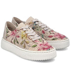 Women's openwork shoes with flowers, beige, Rieker N9919-91 Rieker