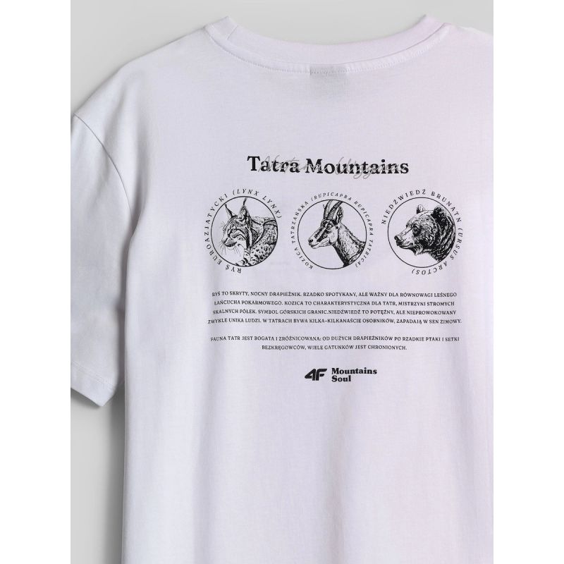Women's loose T-shirt with print 4F 4FKAW26TTSHF4507-10S