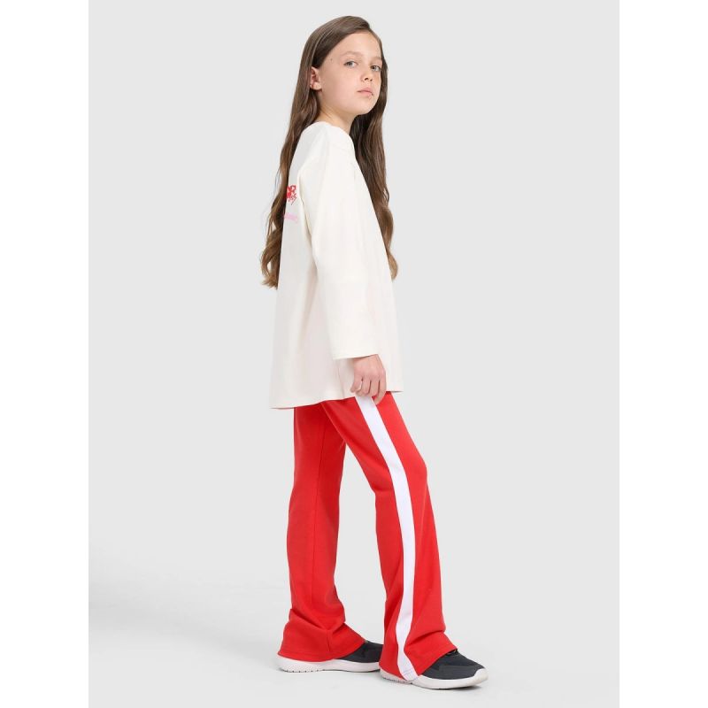 Oversized longsleeve with print for girls 4F 4FJRAW25TLONF589-11S 4f