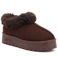 Women's brown Big Star fur platform snow boots UU274203