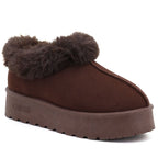 Women's brown Big Star fur platform snow boots UU274203
