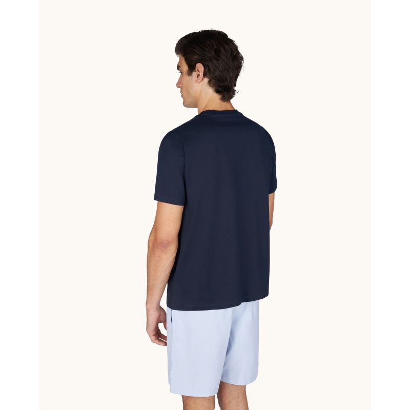 Paul&Shark Men's Cotton T-shirt Navy Blue and Gold 99311008-50E - Classic Cut, Logo