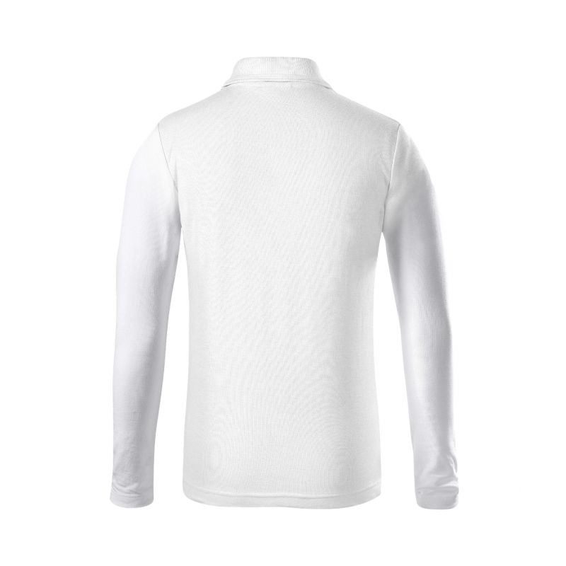 Kids Pique Polo LS Polo Shirt (White) Your Sports Performance