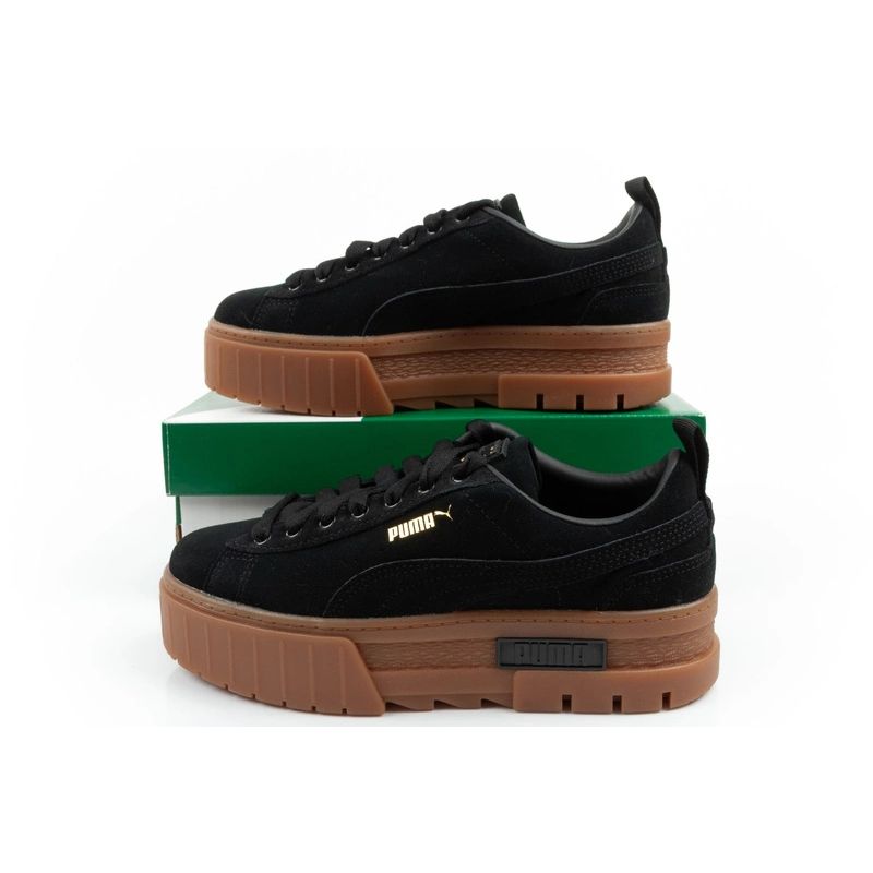 Puma Mayze women's sports shoes Sneakers platform black fashionable leather In preparation Your Sports Performance