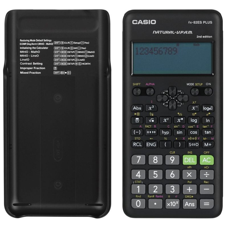 CASIO FX-82ESPLUS-2 SCIENTIFIC CALCULATOR, 252 FUNCTIONS, 77X162MM, BLACK BOX In preparation Your Sports Performance