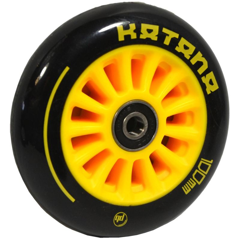 STUNT PB SCOOTER WHEELS 100MM PLASTIC KATANA SET OF 2 YELLOW Accessories Your Sports Performance