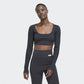 Adidas Studio Lounge Ribbed Cropped Long Sleeve Tee W HH8502 Clothing/Lifestyle/T-shirts Adidas